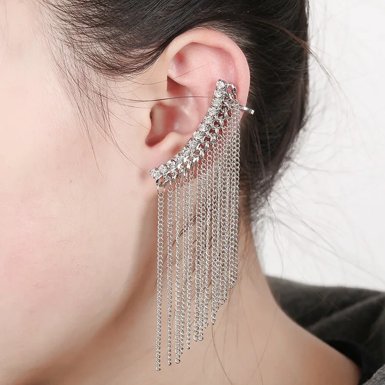 

chain tassel high fashion jewelry earrings big ear cuff