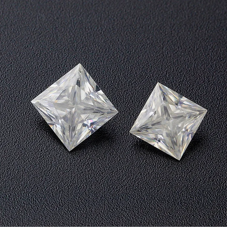 4mm-10mm White D EF GH IJ Princess Cut Moissanite Diamond GRA VVS Moissanite Princess 6.5x6.5 Loose Moissanite