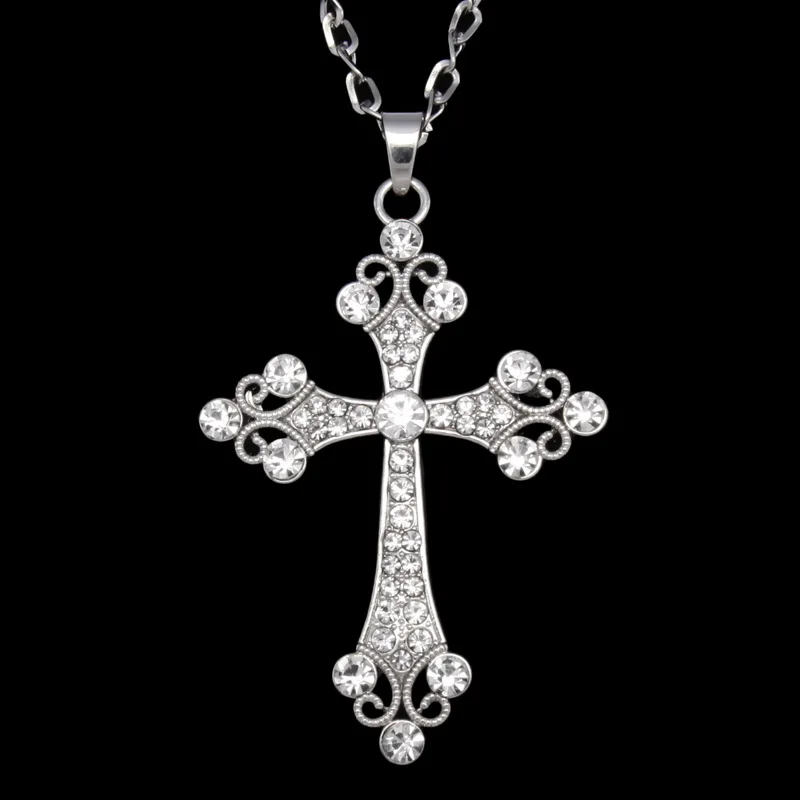 

Catholic Christian Religious Lady Gift 18K Gold Plated Crystal Micro Insert Diamond Crystal Pendant Cross Necklace