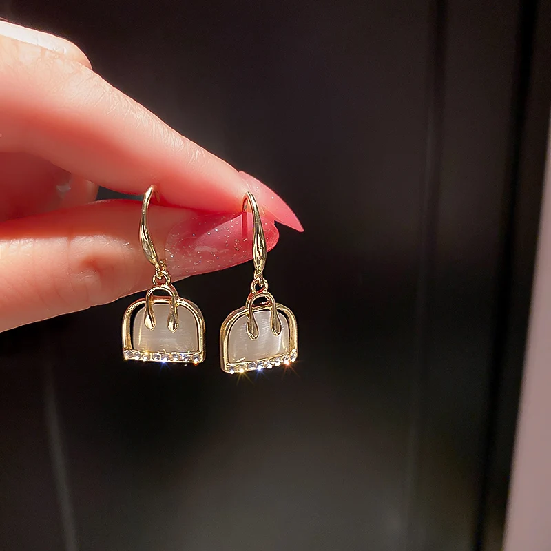 

trendy fashion vivid crystal opal earings bag