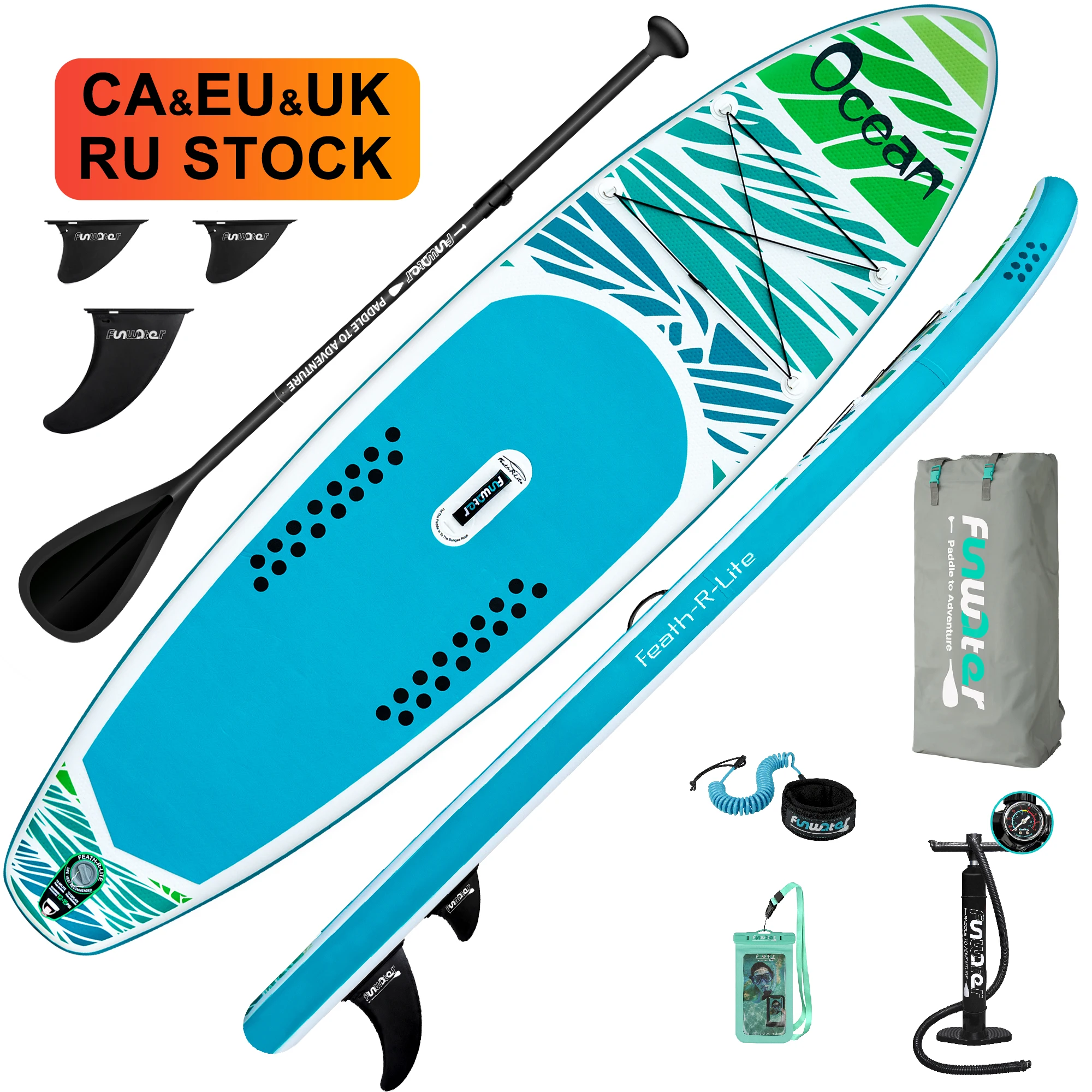 

FUNWATER Dropshipping OEM stand-up paddleboard sup board 12.6 sup board inflatable express delivery inflatable fishing board