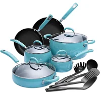 

Hard Porcelain Enamel Aluminum Cookware Set, Ceramic Cookware Set, New Technology Double Nonstick Coating