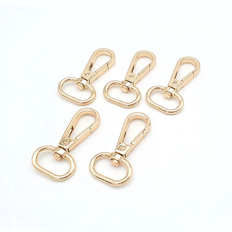 

High Quality Metal Bag Accessories Dog Buckle Swivel Snap Hook Keychain, Light gold