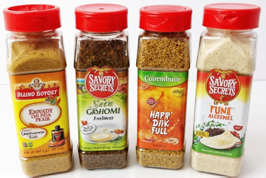 Clean label seasoning bottle showing minimal ingredients
