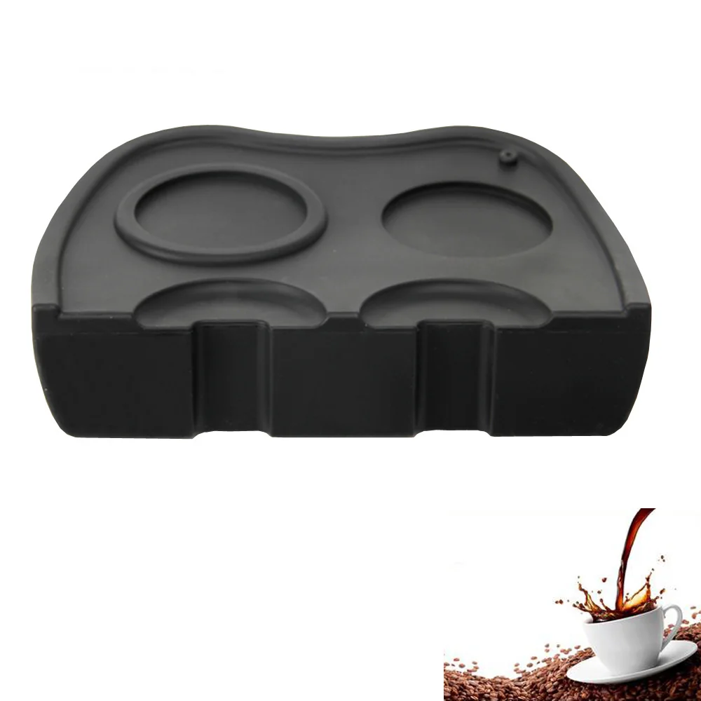 

High Quality Espresso Double Coffee tamper mat Silicone corner mat Coffee Maker Tamper Mat, Black