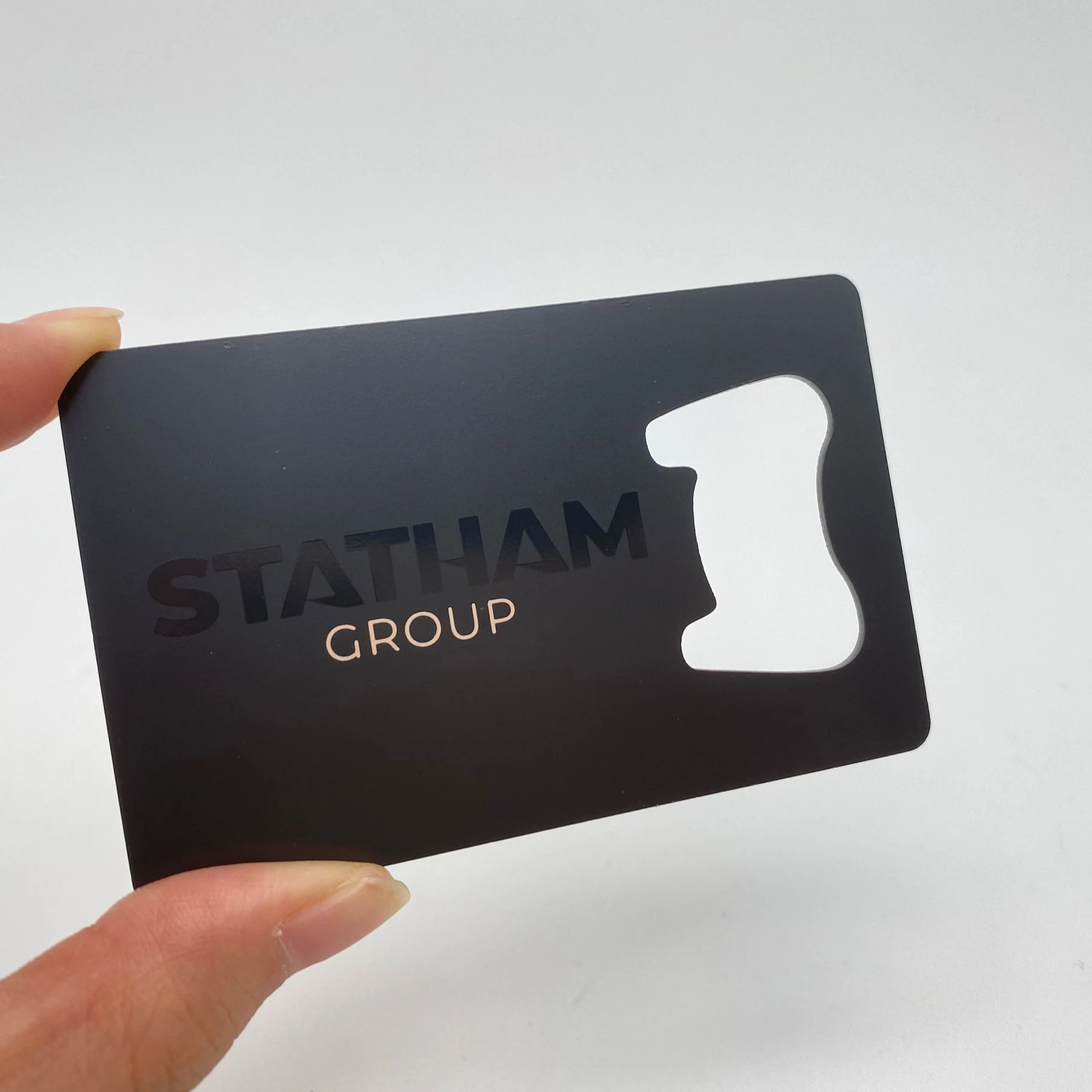 

DU stainless steel bottle opener metal cards, Cmyk or pantone