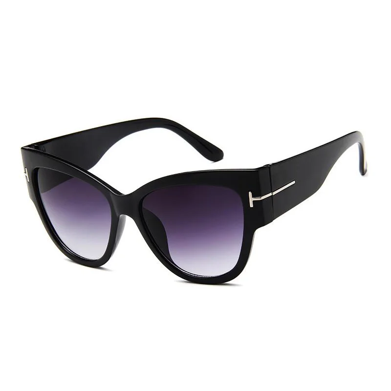 

wholesale custom black fashion brands designer letter T big frame oversized trendy women shades sun glasses sunglasses 2021, Multi colors