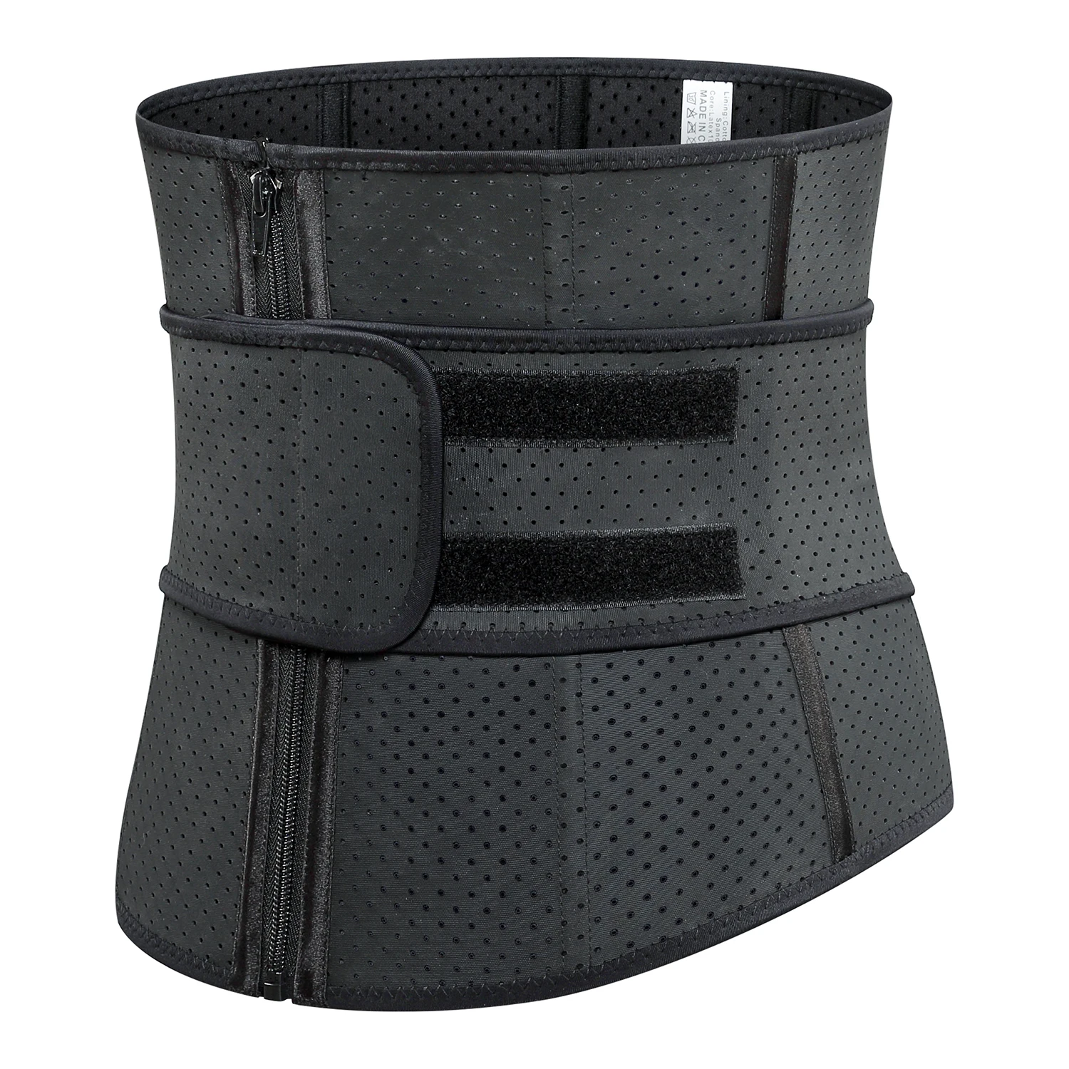 

Wholesale Custom Logo Belt Enhance Training Neoprene Body Shape Corset Zipper Women Waist Trainer Corsets, Black