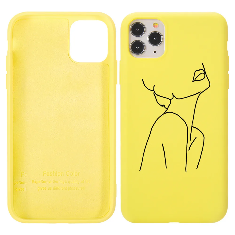 

2021 Silicon Phone Cases Accessories MicroFiber Soft Touch Liquid Silicone Phone Case For iPhone Xs Xr 8 7 Plus 11 12 Pro Max, Yellow