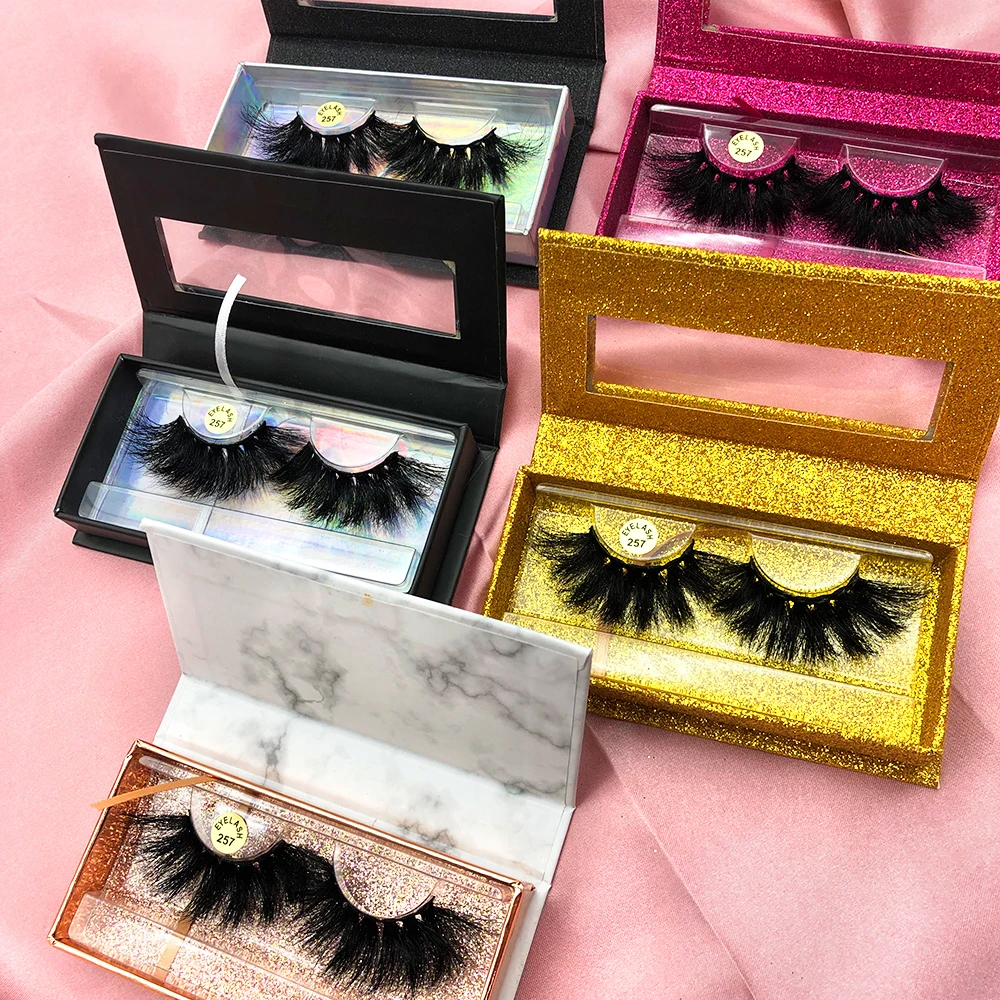 

Luxury eyelash box private label eyelash case velvet eyelash packaging box 3D siberian mink lashes, Natural black