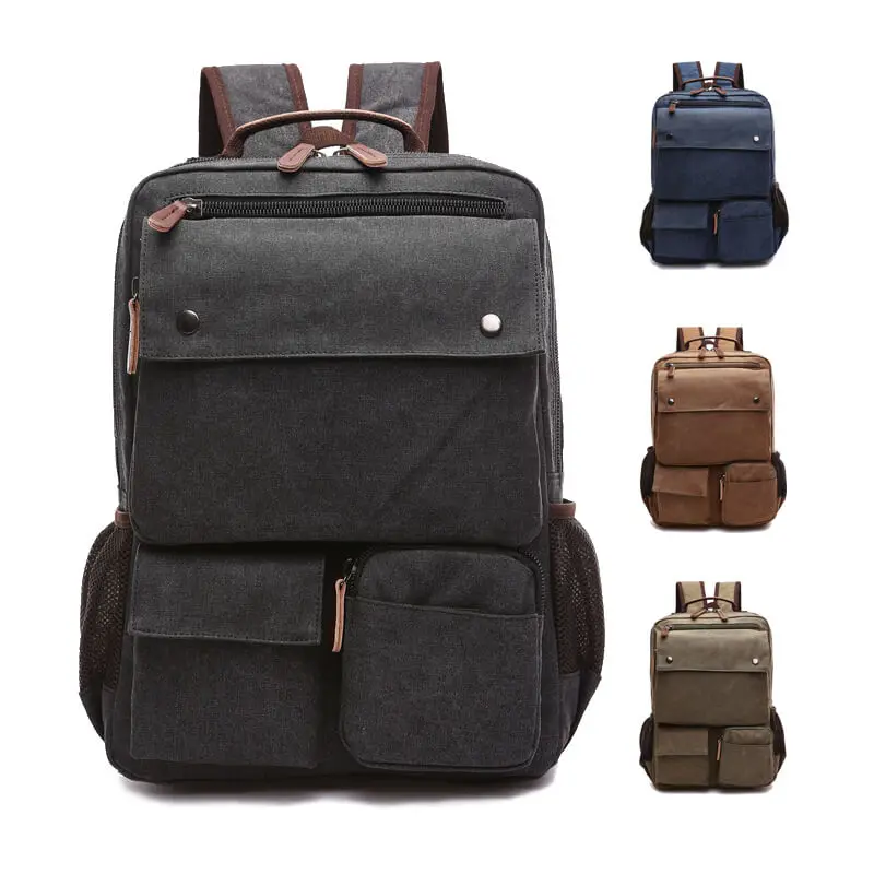 

YS-C044 Fashion canvas waterproof backpack outdoor hiking laptop backpack for men