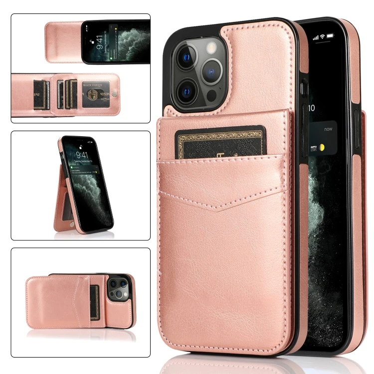 

Sublimation luxury designer phone cases Solid Color PC + TPU Protective Case with Holder & Card Slots For iPhone 12 Pro mini max