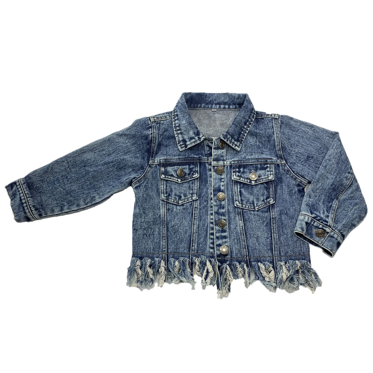 

Hot Sole Cool Short Length Baby Denim Toddler Fringe Jacket