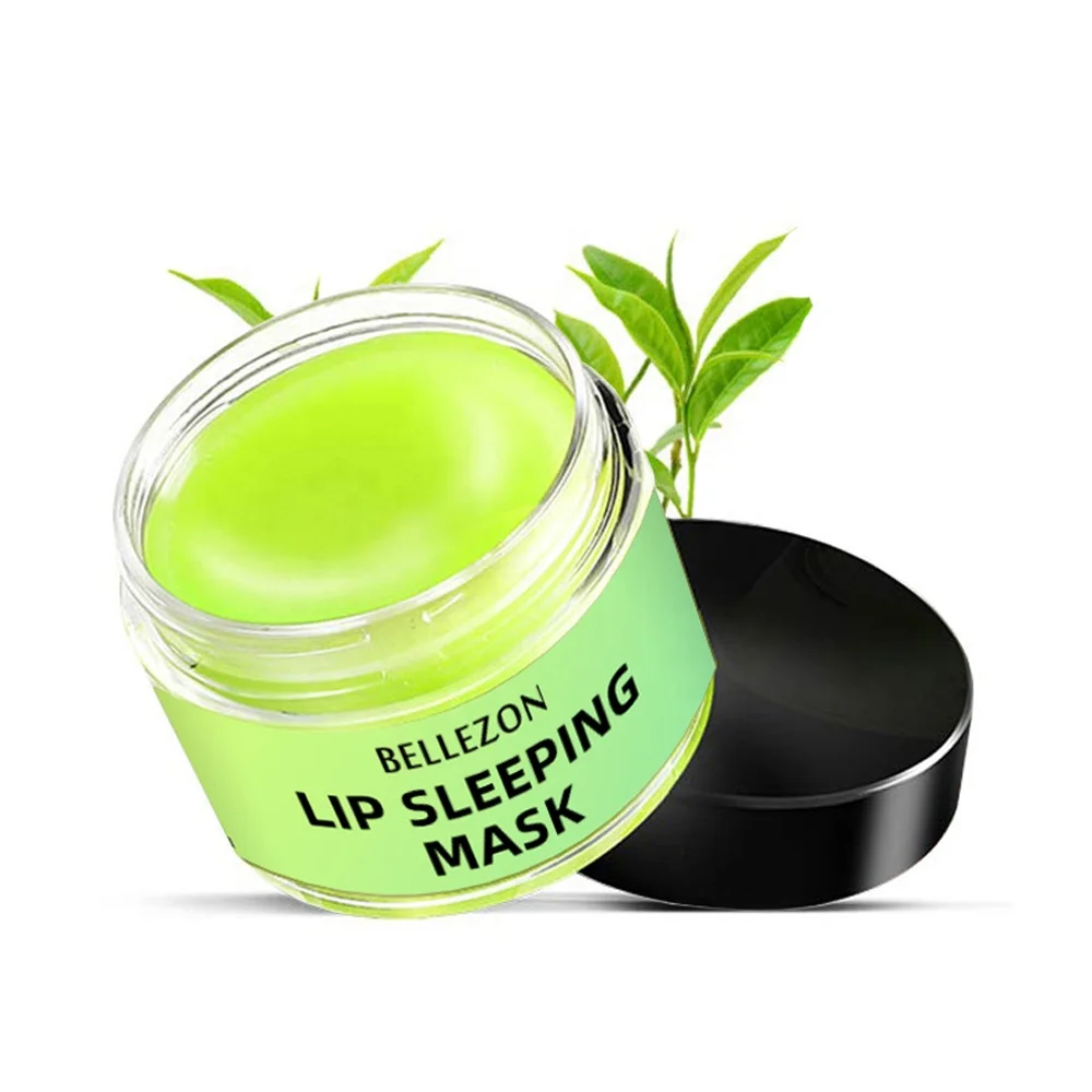 logo wholesale lip sleeping mask moisturizing green tea lip balm