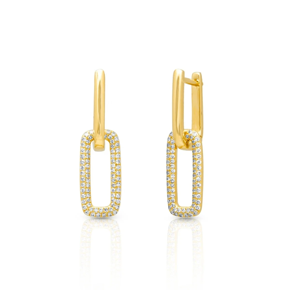 

Jewelry Manufacturer Wholesale Gold Filled Double Link Chain Drop Earring 925 Silver