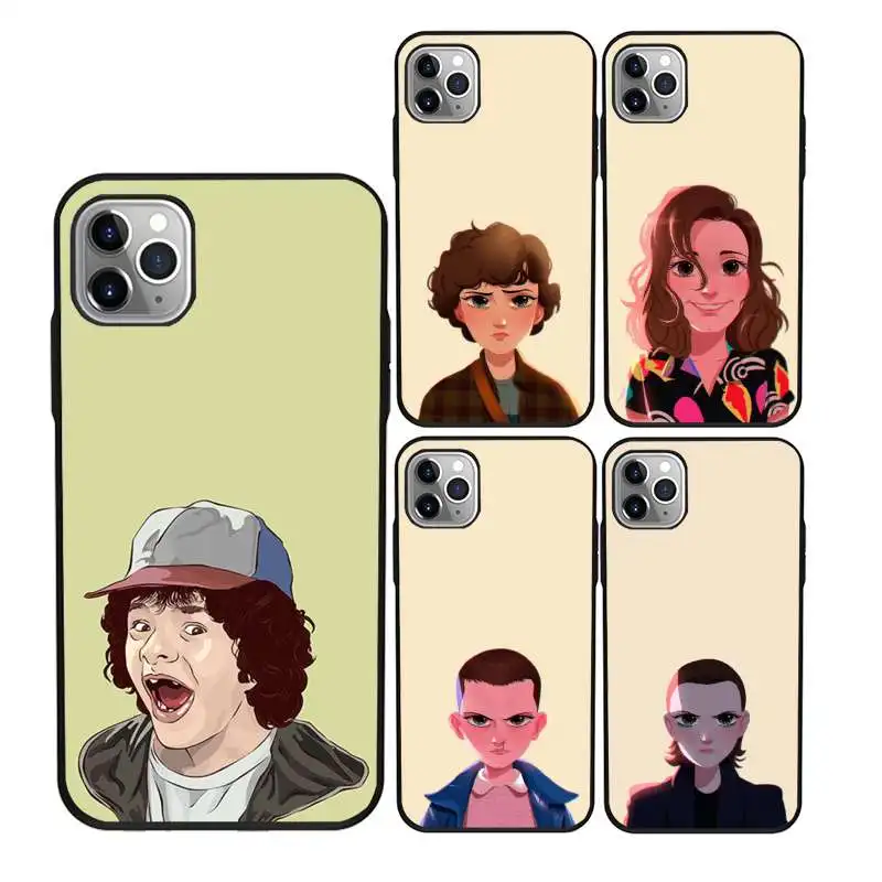 

Stranger Things Art anime cover phone for iPhone 12, Black