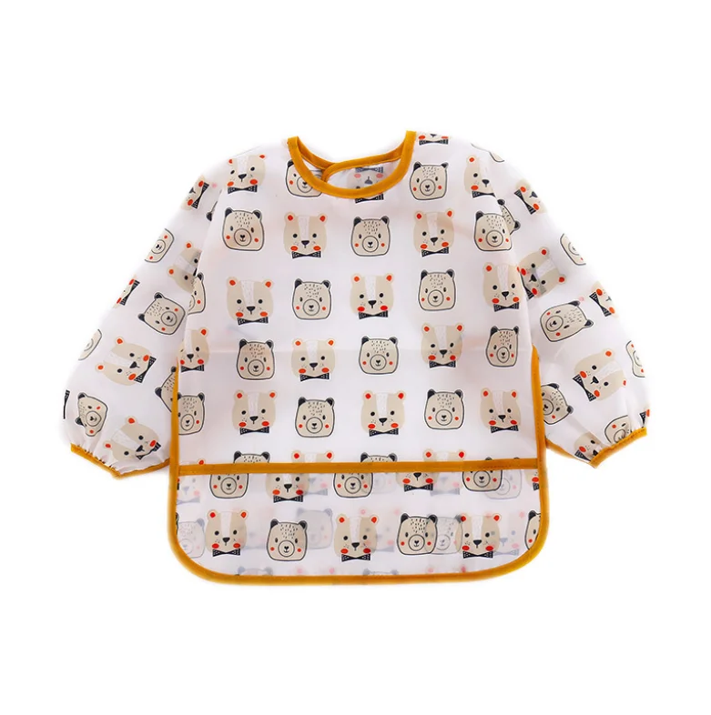 

Ins New Design Long Sleeve Waterproof Baby Eva Bib with Pocket