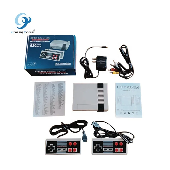 

Super Retro Mini Handle 8 Bit 8Bit 620 Game Download Microcontroller AV TV Video Game Station Console Juegos de Consola, Red ,white, black