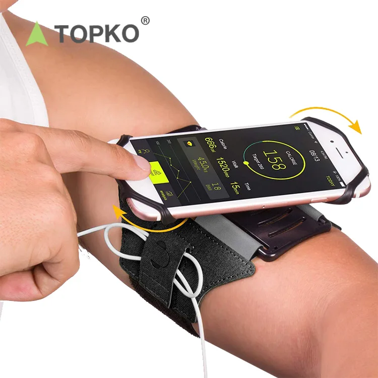 

TOPKO for Running Hiking Biking with Key Holder Sweat Water-resistant 180 Rotatable armbander armband for phone Armband, Black, blue, green