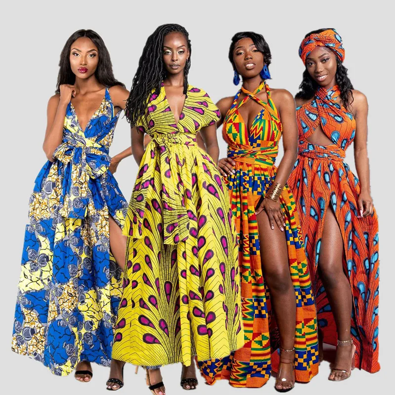 

Amazon Clothes Manufacturer Wholesale African Dashiki Print Long Maxi African Dresses Kitenge Dress Designs for African Women