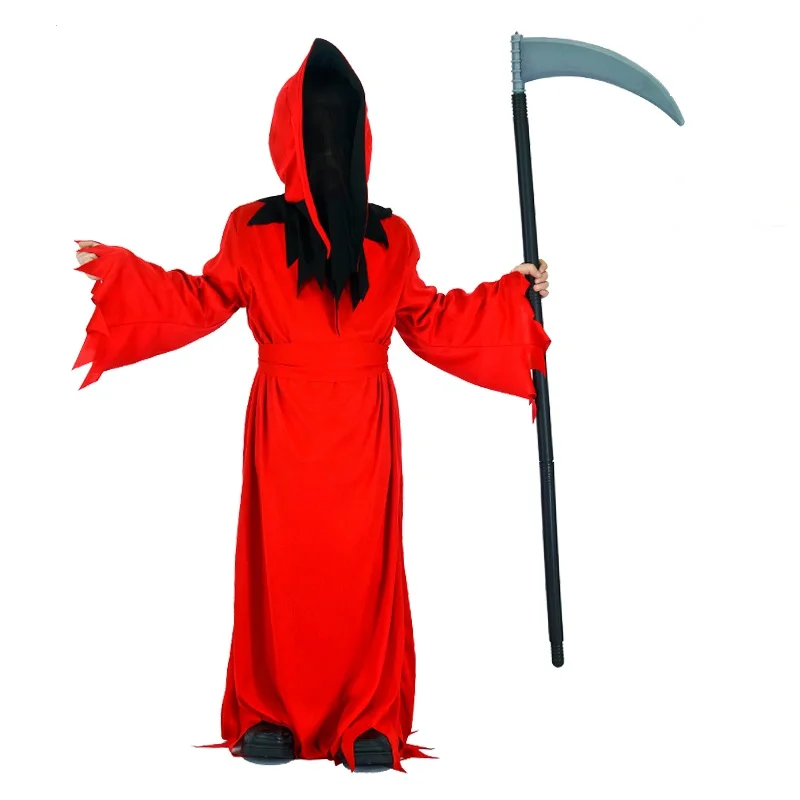 

Halloween Party Scary Kids Red Devil Robe Costume Role Play Performance Clothing Fancy Dress For Child