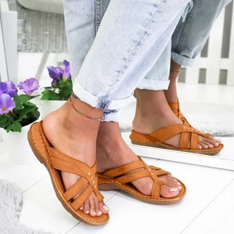 Sandalias De Gladiador Mujeres Comodo Zapatillas Moda Romana Sandalias Con Tacon De Cuna Zapatos De Tacon Bajo De Playa Casual Sandalias Sandalia Femenina Buy Sandalias Gladiadoras Para Mujer Chanclas Casuales Sandalia