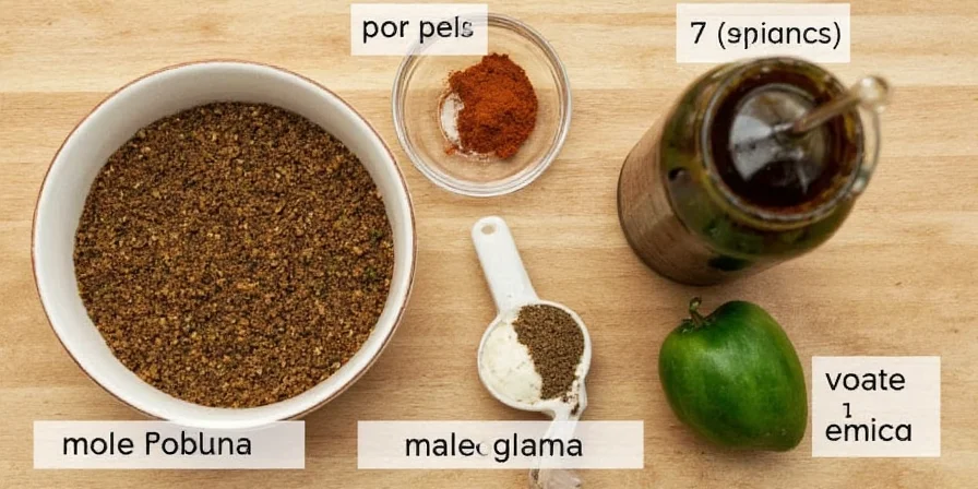 Dried chiles used in Mole Poblano laid out