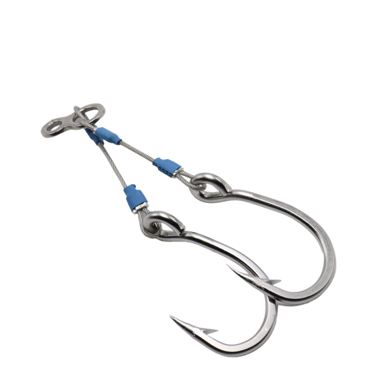 

New Arrivals Saltwater fishing Metal Wire Assist Hook Strong Double Jigging Fishing Hooks, Yellow and blue