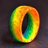 New trend bar multi-color luminous glowing resin ring wholesale custom for men and women couples