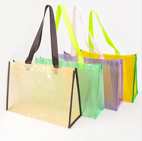 

Manufacturers custom - made new fashion semi - transparent woven open hand - held shopping bag mulch gift bags