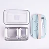 New product kids bento lunch box metal meal pre insulated lunch box 2 compartment leak proof removable