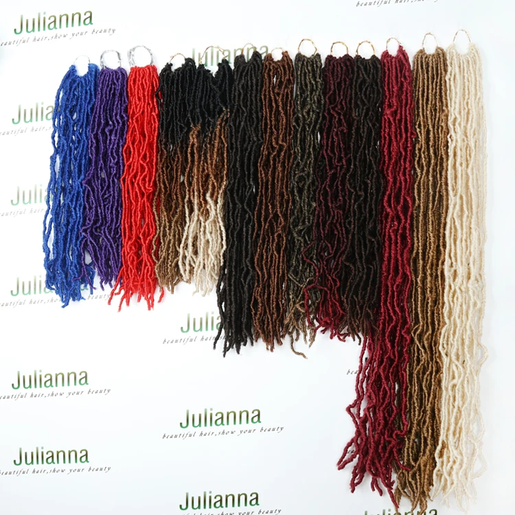 

Julianna Hair 18 24 36 Inch Soft Locs New Loc Crochet Braids Black Sexy Red Synthetic Ombre Faux Extension Goddess Soft Locs