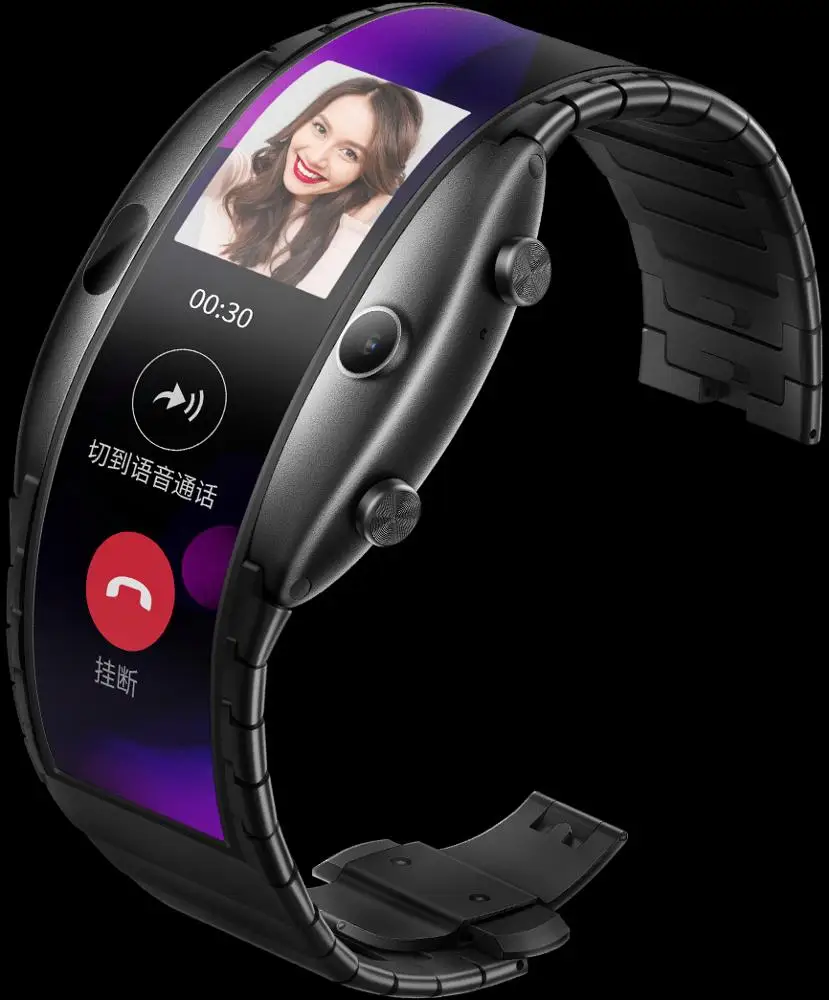 

New Nubia ALPHA Watch phone 4.01" foldable flexible display CN version Real-time message reminder calling Mid-air gestures
