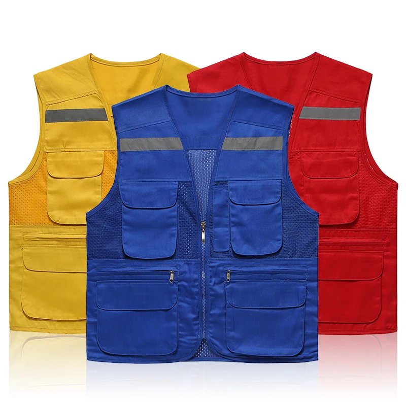 

Wholesale 2021 Factory Cheap Price Meshes Waistcoat Printed Logo Men's Working Vest Safety Waistcoat Reflective Vest, Customized color