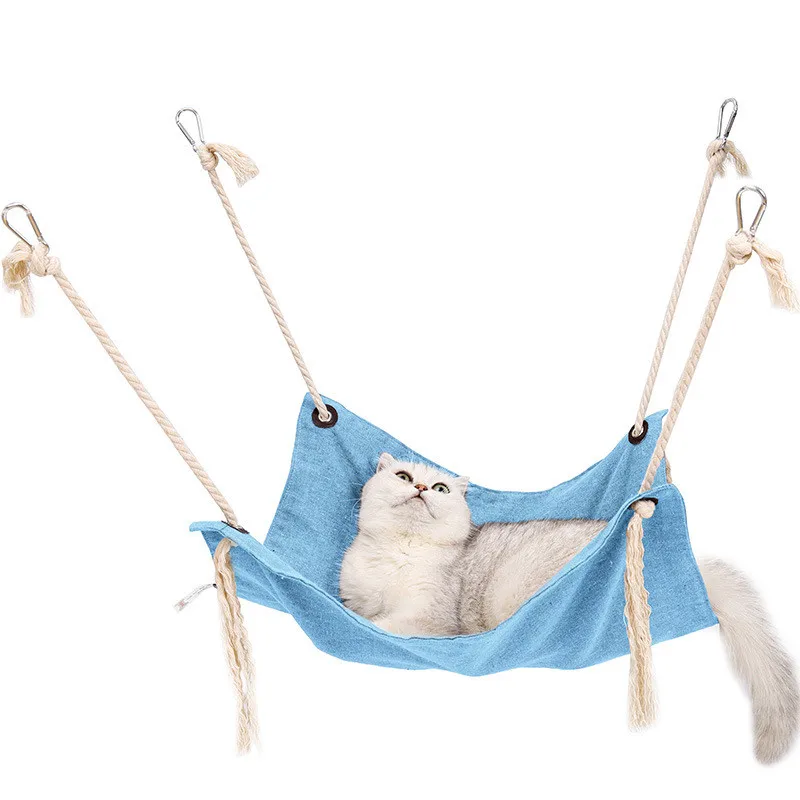 

Amazon Pet Nest Simple Solid Color Breathable Cotton Linen Cat Hammock Bed Hanging Pet Bed