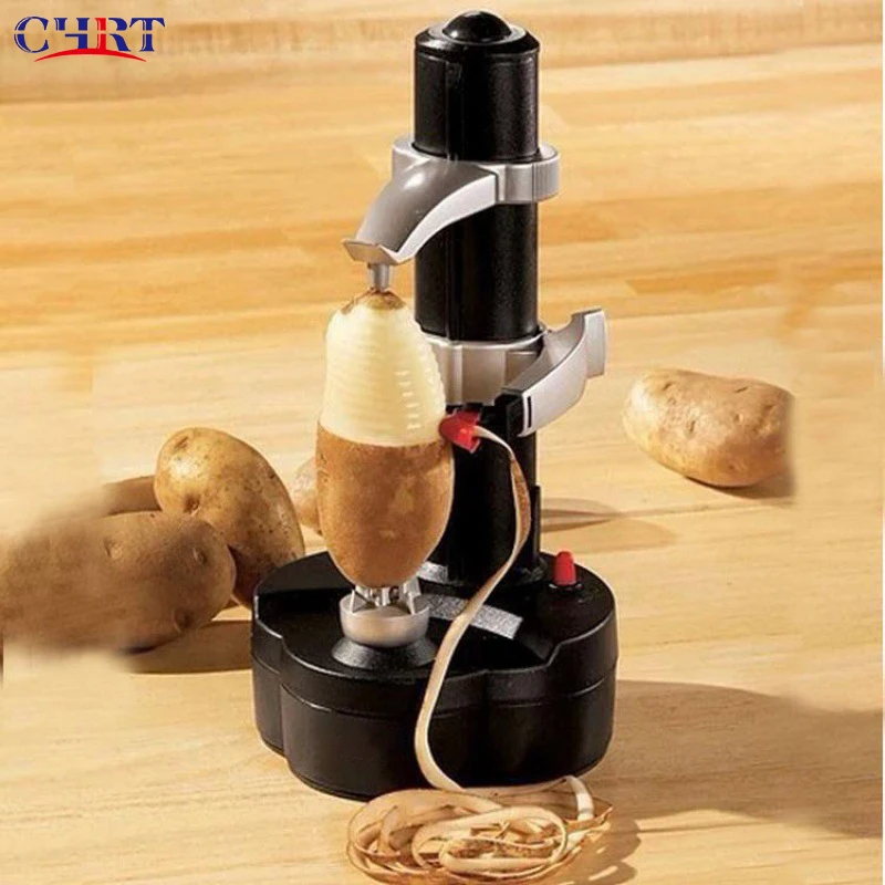 

CHRT Black Spiral Potato Peeler Machine Fruit Peeler Paring Machine Automatic Rotating Electric Potato Peeler, Red,white,black,green