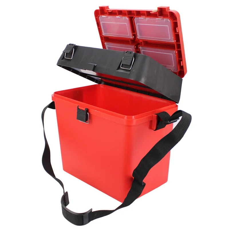 

Wholesale luya fishing gear box with back and sitting storage box fishing box