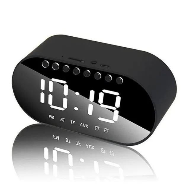 

Alarm Clock Light Home Bedroom Digital Clock Wireless Blue tooth Speakers Mirror Support Dual Alarm Clock FM Radio