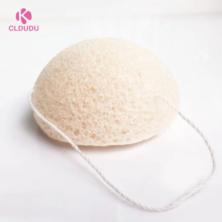 

hot selling 100% natural half ball shape vegan organic body exfoliating konjac facial sponge, Customized color