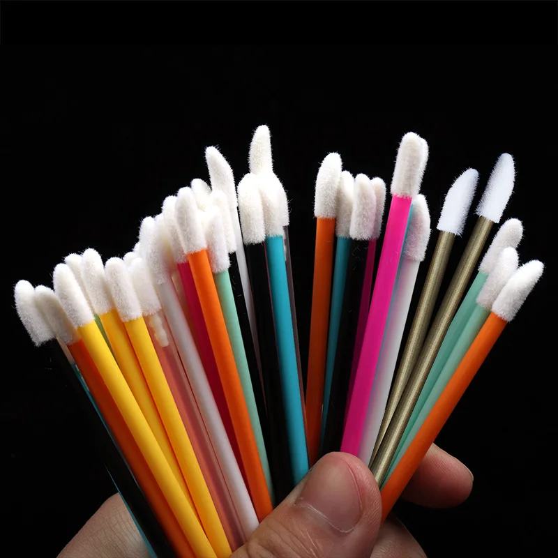 

Wholesale Disposable Lip Applicator Brush 50pcs/bag Multicolor Make Up Lip Gloss Brush Tube, 10 color