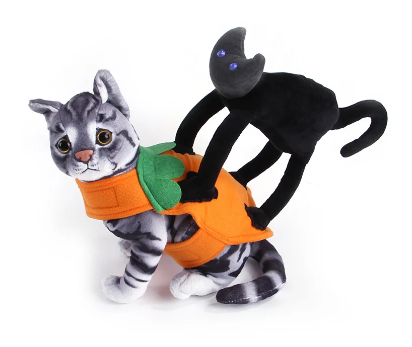 

Family Animals Favorite Halloween Pet Supplies Clothing Funny Little Black Cat Drag Costume For Dogs, Black,orange