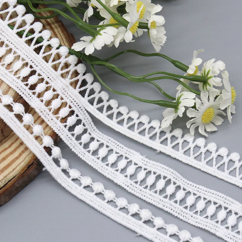 Factory Wholesale 100% Polyester Lace Trim Ribbon Water Soluble Lace for Garment