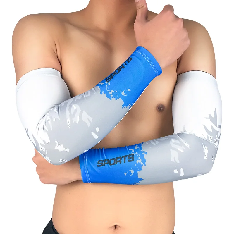 

Summer Ice Silk Sleeves Outdoor Sport Ridding Cycling Cuff Protection Running Arm Sleeves Sun, Green red blue