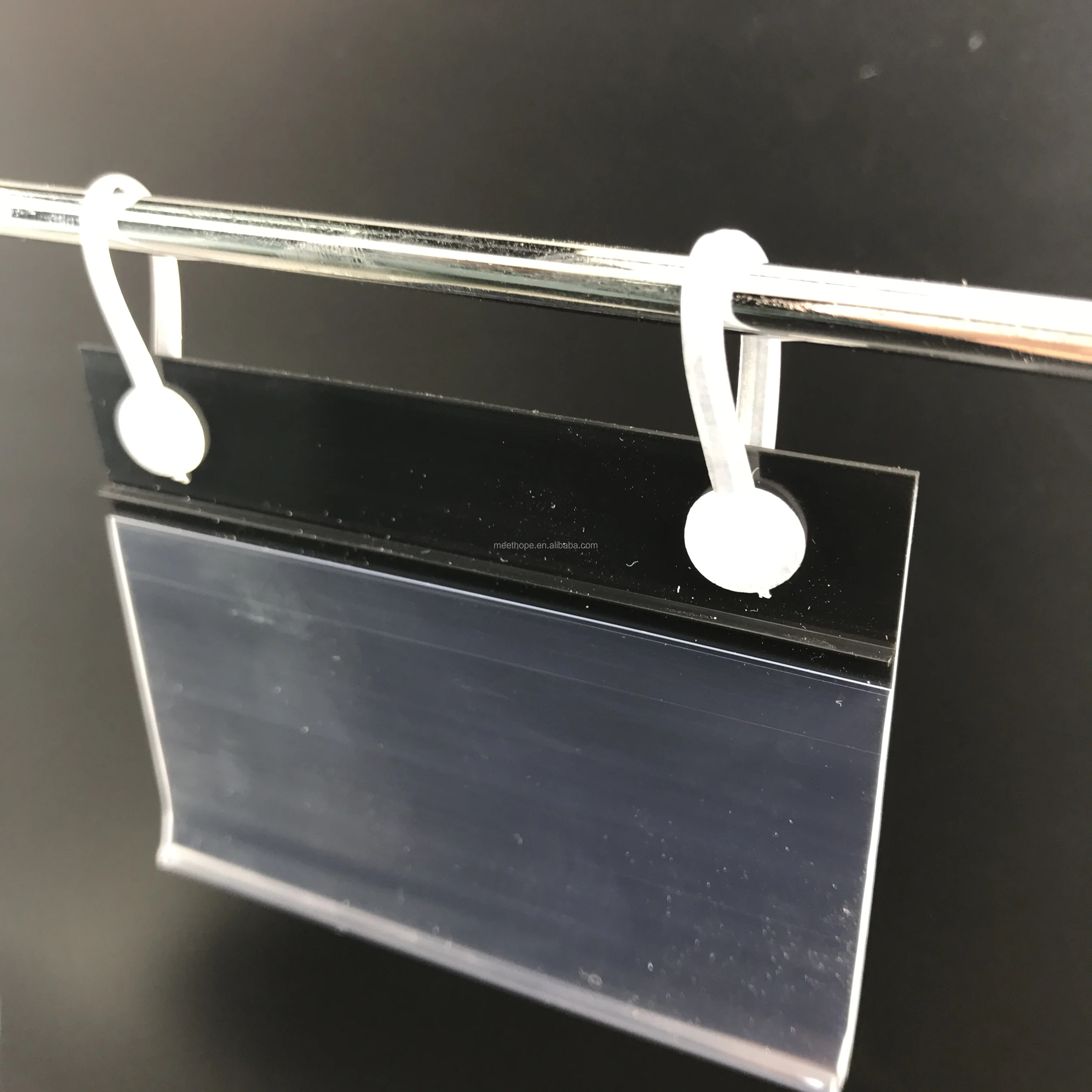 60mm H Meethope Pvc Plastic Extrusion Hanging Retail Shelf Food Display Wire Rack Label Holders