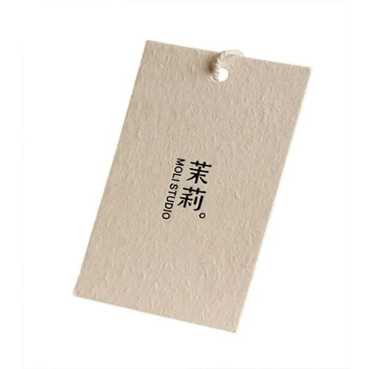 

Custom printed luxury brand logo recycled paper cardboard clothing label, Customized color