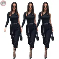 

9110114 cheap apparel one long sleeve top black color Pant Clothing Women Two Piece Sets womens summer 2 piece set