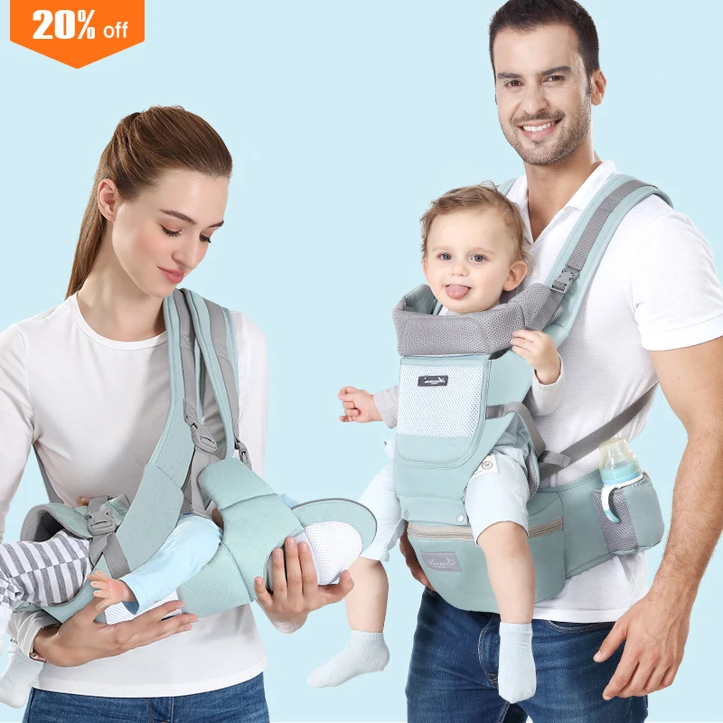 

Newborn Organic Cotton Travel Child Carrier, Adjustable Hipseat Ring Sling Ergonomic Holder Backpack Hiking Wrap Baby Carrier, Customized color