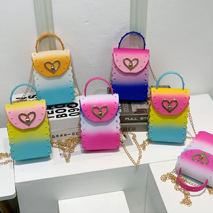 

2021 Trending Sac A Main Femme Hand Bags Ladies Small Jelly Bag Purse Pvc Handbag For Women Luxury, Rainbow