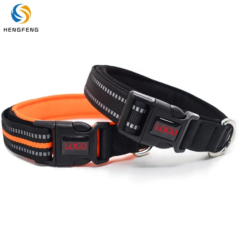 

Amazon Selling Adjustable Eco Soft inner cushion Collar Bulk Customisable LOGO Dog Collars, Picture show or custom color