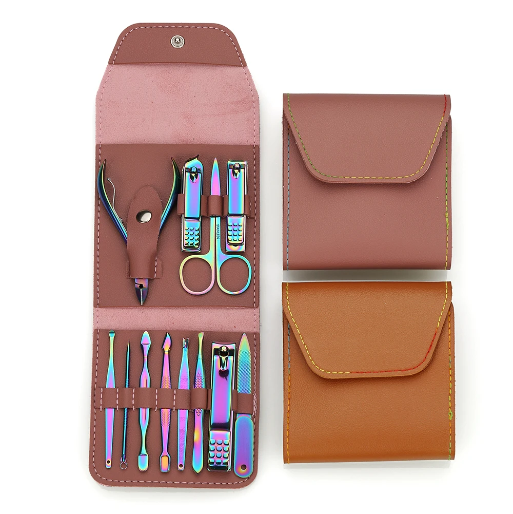 

2020 New 12 In 1 Stainless Steel Nail Clippers Travel Kit With Case Manicure Pedicure Set